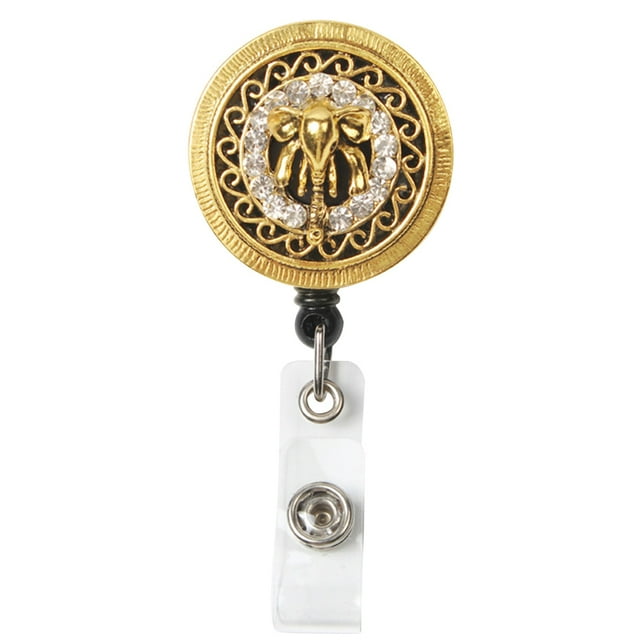 Bangcool Moulinet de Badge Rétractable Décoratif Créatif Éléphant Porte-Cartes d'Identité Moulinet Pince