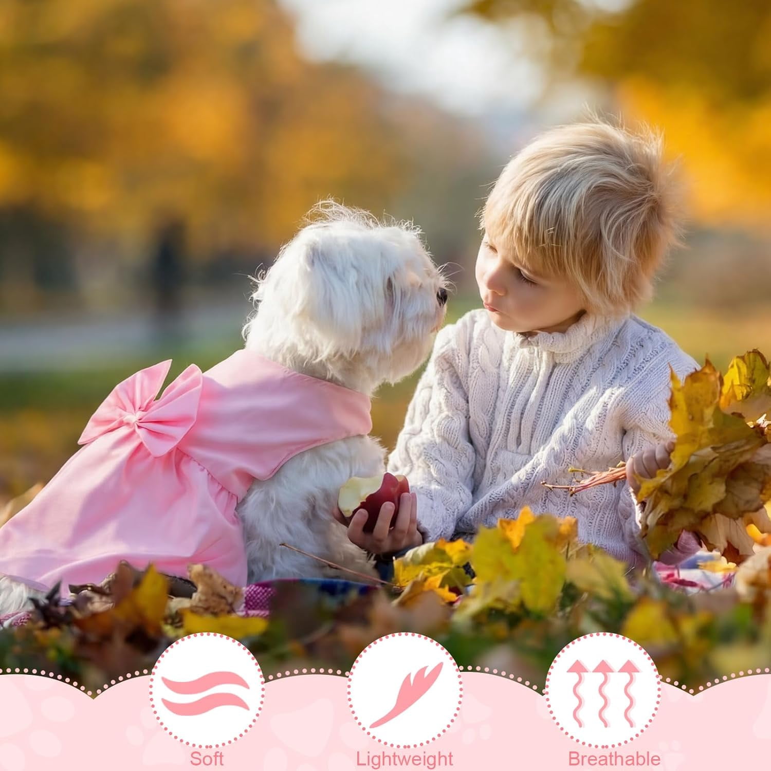 Petbb 8 Pieces Dog Dresses for Small Dogs Puppy Clothes Girl Dog Outfit Cute Bowknot Pet Skirt Soft Lightweight Summer Apparel for Cats Puppies Party Wedding Photo Wear