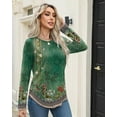 thumbnail image 6 of Weardear Women's Long Sleeve Crew Neck Tunic Tops Pleated Fall Blouse Casual Dressy Shirts S-XXL, 6 of 7