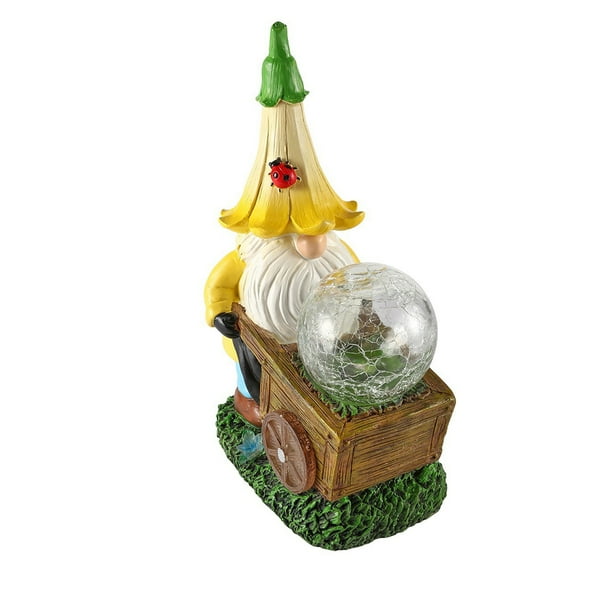 Gnomos de jardín Ornamento de artesanía solar Decoraciones de paisaje Regalo para mujer Niños JShteea El nuevo