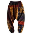 thumbnail image 5 of Men Casual Harem Pants Printed Wide Leg Retro Gypsy Pants Trousers, 5 of 5
