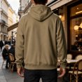 thumbnail image 6 of Men's Fleece Full Zip Hoodie, Fall Long Sleeve Hooded Sweatshirt Coat, Loose Causal Hoodie Jackets with Pockets, 6 of 6