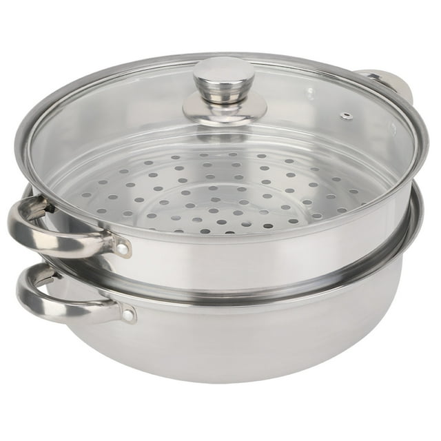 Steamer Pot Steel Steamer 2-Layer Steamer Pot For Home Kitchen Hotel Restaurant