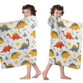 thumbnail image 4 of Dinosaur with Bones Pattern Hooded Bath Towel，60"x35" for Ages 3 To 12 Kids, Quick Dry Lightweight Soft Microfiber Hood Beach Towel Cover Up for Kids, 4 of 7