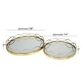 thumbnail image 3 of DecMode 18", 14"W Gold Stainless Steel Metal Mirrored Tray, 2-Pieces, 3 of 7