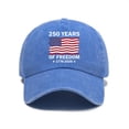 thumbnail image 5 of Yindaity Fourth Of July Hat U.S. 250th Anniversary 250 Years Freedoms 1776-2026 Baseball Hats Funny,Blue, 5 of 5