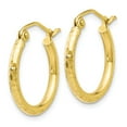 thumbnail image 2 of Leslie's Real 10kt Yellow Gold Diamond Cut Hinged Hoop Earrings; for Adults and Teens; for Women and Men, 2 of 3