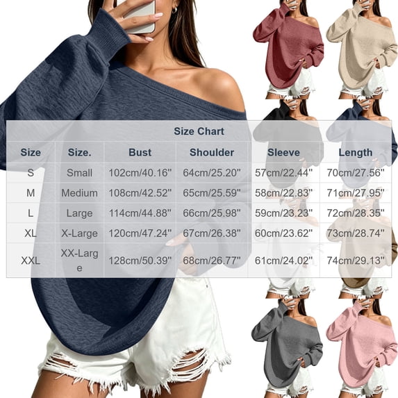 ZGRBOU Womens Off Shoulder Sweatshirts Oversized Long Sleeve Pullover Fall Asymmetric Neck Drop Shoulder Tops