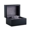 thumbnail image 2 of RBYENOU Luxury Wooden Watch Box - Matte Black Finish w/ Custom Engraving, Gray Suede Interior | Premium Single Watch Case for Travel & Display (Men/Women) | Free Logo & Name Personalization, 2 of 9