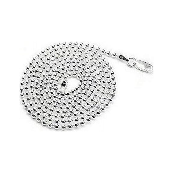iJewelry2 Sterling Silver Beaded Ball Chain Necklace