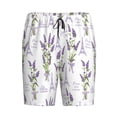 thumbnail image 4 of Wukai Lavender Flowers Men’s Short Pajama Pants With Pockets Soft Sleep Pj Shorts for Men-Medium, 4 of 6