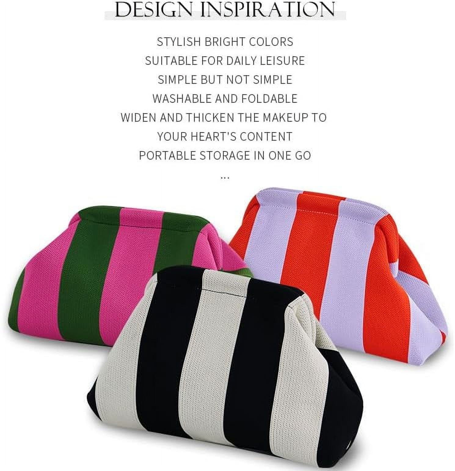 Evening Bag Clutch Purses for Women Beach Woven Crochet Handbag Dumpling Clutch Ruched Cloud Purse colorblock bag