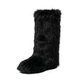 thumbnail image 2 of YTCAMLO Faux Fur Furry Snow Boots for Women Fashion Knee High Boots Round Toe Flat Winter Long Boots Comfortable Warm Outdoor, 2 of 6