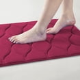 thumbnail image 3 of Yafa Home Fashion 1pc:24" X 35" Bath Rug, Memory Foam; Machine Washable, Water Absorbent & Non-Slip Bathmats(Burgundy), 3 of 6