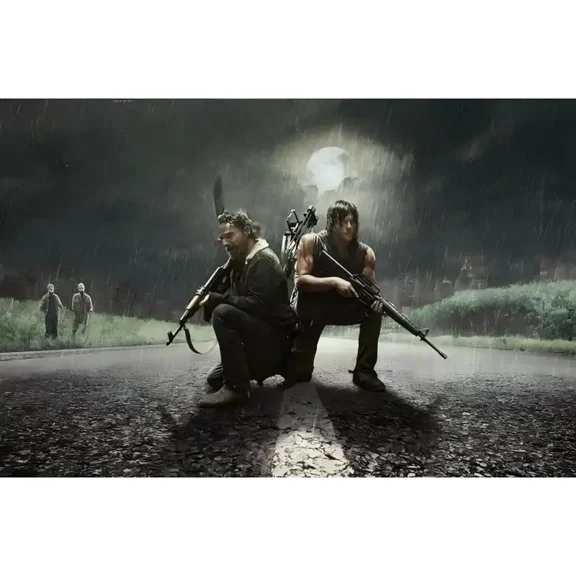 Full Round Drills The Walking Dead Daryl and Rick Diamond Painting Kit DIY Cross Stitch Rhinestone Mosaic Home Decoration Gift