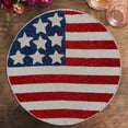 thumbnail image 3 of American Flag Beaded Placemats Set of 2 - 4th of July Patriotic Freedom Stars Independence and Memorial Day Heat Stain Resistant Table Place Mats for Kitchen Dining Table Home Decor - 14 Inches, 3 of 6