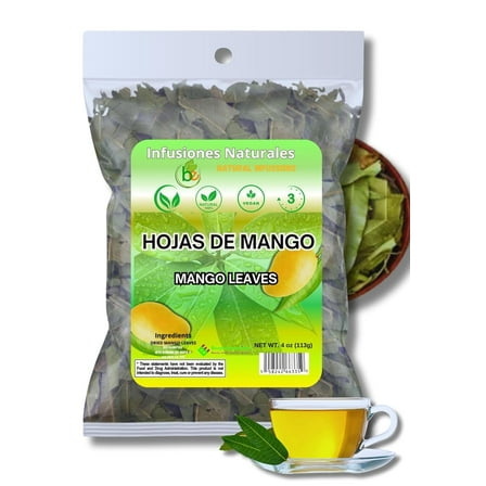 Hojas de Mango (Mango Leaf Tea) – Jumbo 4 oz Loose Leaf Herbal Tea – 100% Natural, Vegan, Non-GMO, Caffeine-Free – Traditional Herbal Tea for Wellness