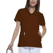 Simply Basic Women's Fashion Essentials Mock Wrap Scrub Top