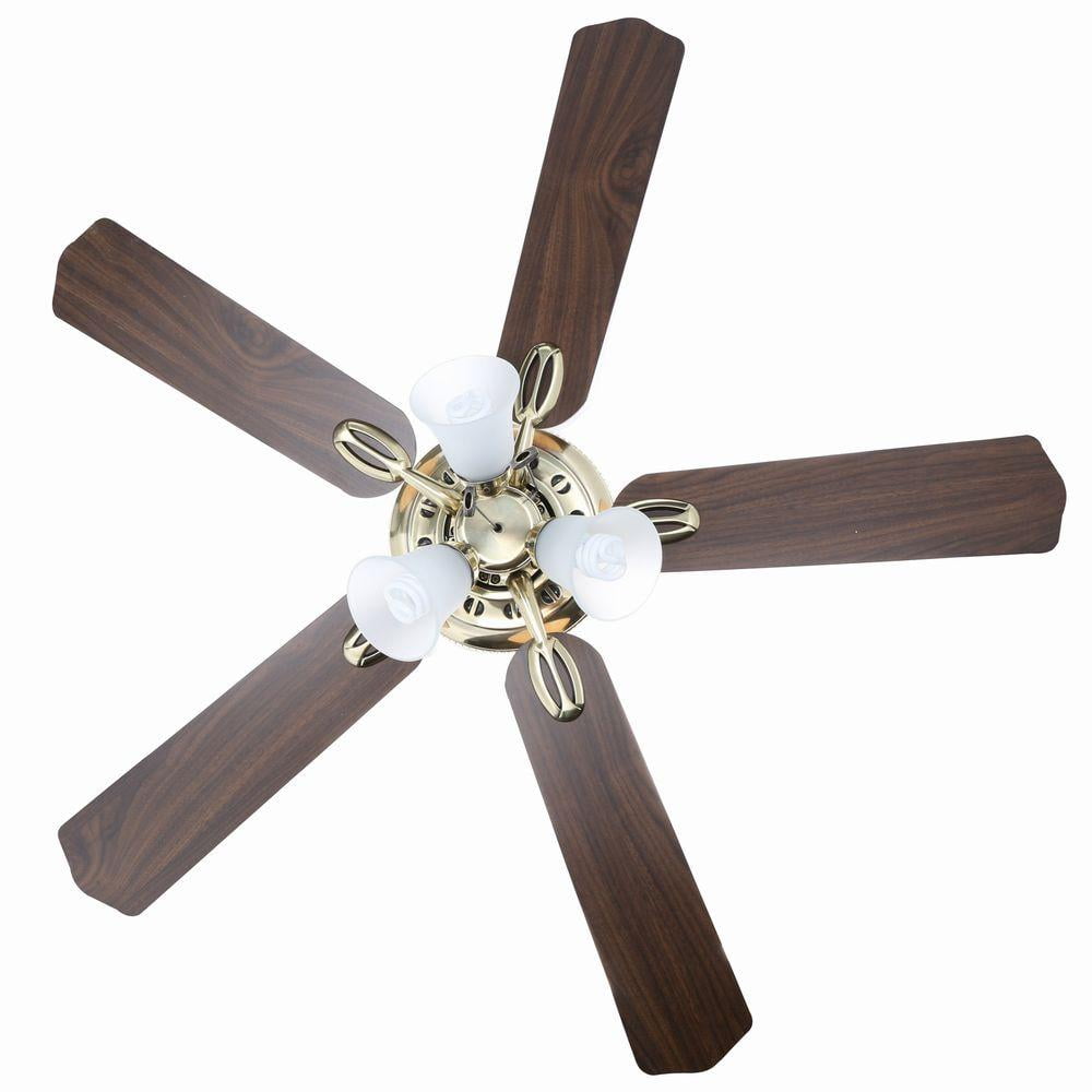Hampton Bay Glendale 52 In Led Indoor Flemish Brass Ceiling Fan