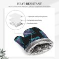 thumbnail image 5 of XMXT 2 Pcs Silicone Oven Mitts, Game Repeat Print Thickened Non-Slip BBQ Gloves, Black, 5 of 9
