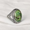 thumbnail image 3 of Green Copper Turquoise Mans Ring, Natural Green Copper Turquoise, Silver Jewelry, 925 Silver Ring, Birthday Gift, Heavy Mens Ring, Arabic Design, Ottoman Style Ring, Christmas, Turkey Mens Signet Ring, 3 of 5