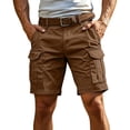 thumbnail image 2 of Nestiefly Cargo Shorts for Men Relaxed Fit Casual Comfy Work Hiking Lightweight Shorts with Pockets Travel Lounge Short Cargo Pants Z-Coffee L, 2 of 8