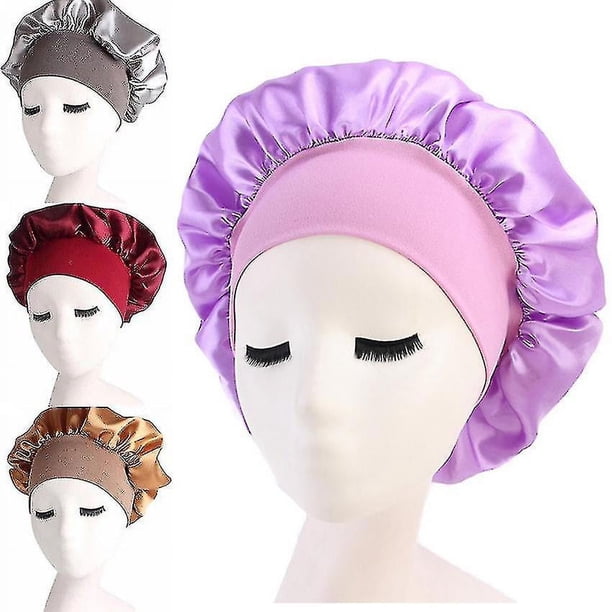 Gorro de dormir liso de satén para mujer, gorro para dormir, gorro para el cuidado del cabello, gorro de noche para hombre y mujer, gorro Unisex
