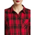 thumbnail image 5 of Time and Tru Women's Button Down Flannel Shirt with Long Sleeves, Sizes XS-3XL, 5 of 5