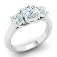 thumbnail image 2 of Dash Jewel 1.6 Ct Round Cut Lab Created Diamond Ring - 14K White Gold Plated 3 Stone Engagement Ring for Women - Gift for Her - Celebrate Love with Timeless Elegance - Birthday Gifts for Daughter, 2 of 6