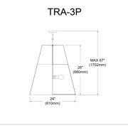 TRA-3P-GLD-WH Dainolite Trapezoid - 3 Light Trapezoid Pendant-Gold Finish-White Shade Color