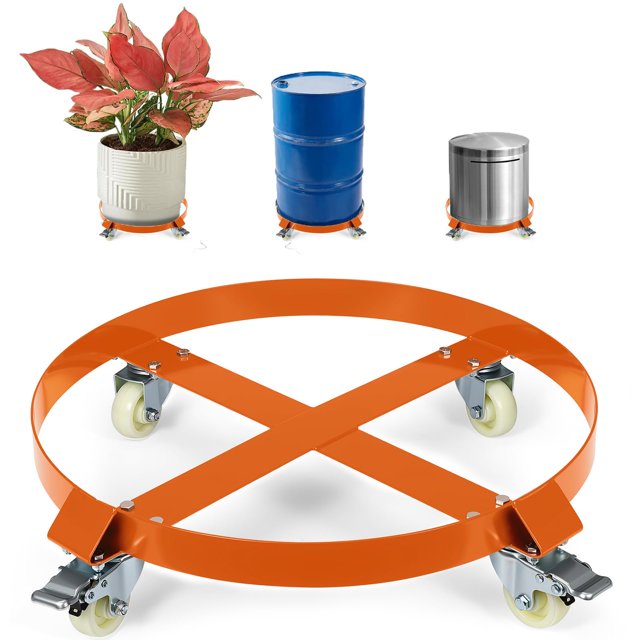 BeesClover Chariot Tambour de 55 Gallons avec Poignée Écoénergétique, Capacité de 1200 Lb, Chariot Tambour à Huile avec Roues à Roulement Fluide et Roues de Frein