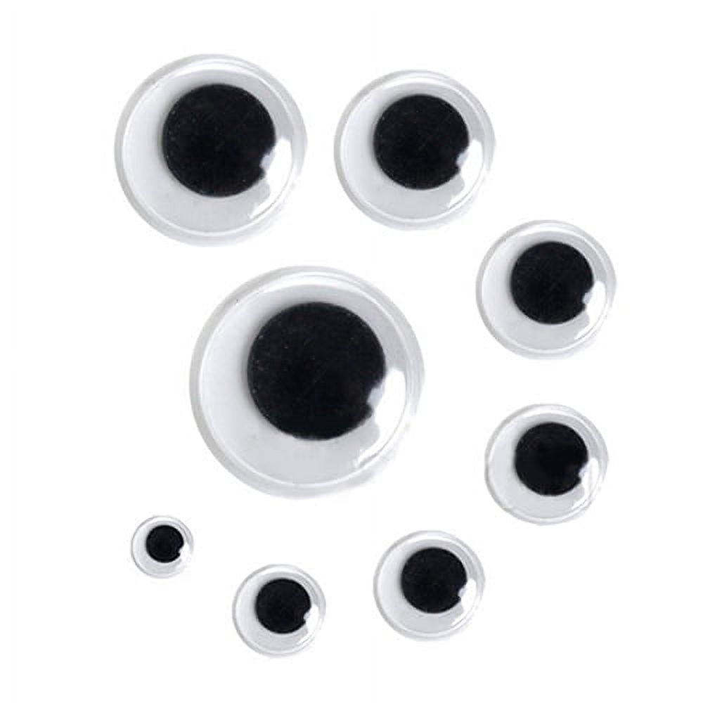 AYYUFE 500Pcs Mixed Size Self-adhesive Round Plastic Wiggle Googly Eyes for DIY Doll