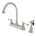 thumbnail image 1 of Kingston Brass KB3758BLBS Two Handle 8 in. Kitchen Faucet with Brass Sprayer, 1 of 2
