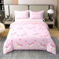 thumbnail image 1 of Erosebridal Cartoon Bowknot 100% Cotton Comforter Cover Twin, Kawaii Unicorn 100% Cotton Comforter Cover Twin, Girls Kids, Reversible 2 Pieces（No Comforter）, 1 of 6
