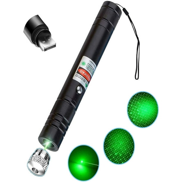 Caja de regalo con linterna láser verde de aleación de aluminio Linterna estrellada USB Lamparas Tmvgtek Para estrenar