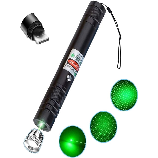 Lampara Caja de regalo con linterna láser verde de aleación de aluminio Linterna estrellada USB Likrtyny Lámpara