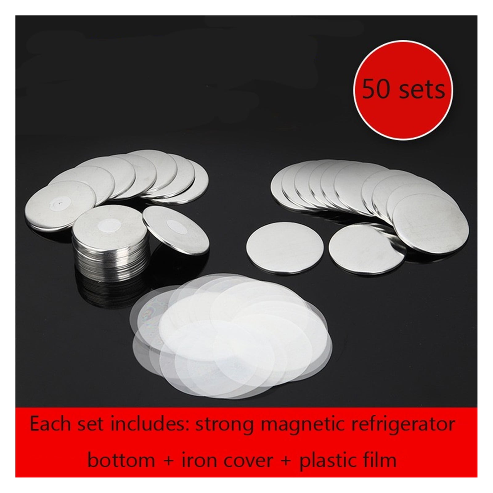 35/55mm 50/100SetsBlank Bad Pin Button Maker Parts Metal DIY Button Material Supplies Reflective Back For Button Maker Machine Round