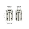 thumbnail image 2 of Uxcell Shaft Coupler Connector L22 x D14 6mm to 6mm Bore Stainless Steel Rigid Coupling w Screw,Wrench Silver 2Pack, 2 of 6