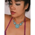 thumbnail image 4 of Bohemian Retro Sunflower Created Turquoise Necklace Choker, Ethnic Chunky Style, Gift Jewelry for Women, 4 of 7
