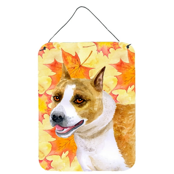 Carolines Treasures BB9905DS1216 American Staffordshire Fall Wall or Door Hanging Prints Yellow 12WX16H multicolor