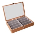 thumbnail image 4 of Estuche para exhibir gafas con 8 ranuras para guardar joyas y gafas con tapa de palisandro, 4 of 8