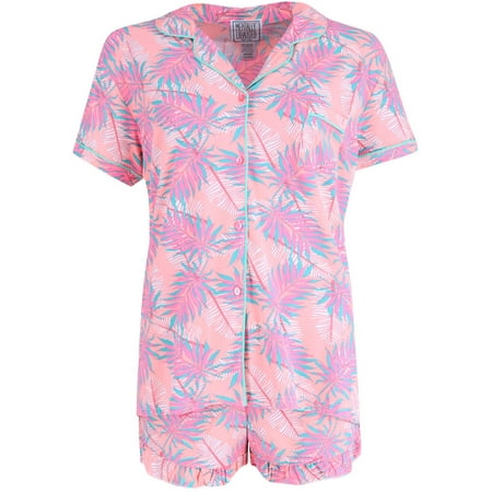 

Mentally Exhausted Hawaiian Shirt Print Short Pajama Set (Women)