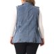 thumbnail image 3 of Chaqueta de mezclilla sin mangas Agnes Orinda Plus Talla Mujer Chaleco de mezclilla con solapa y botones Gris Azul 2X, 3 of 7