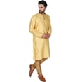 thumbnail image 2 of SKAVIJ Kurta Pyjama Set for Men Indian Traditional Wear Beige XL, 2 of 6