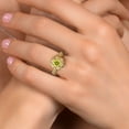 thumbnail image 4 of Gem Stone King 18K Yellow Gold Plated Silver Canary Mystic Topaz and White Moissanite Engagement Ring for Women (1.39 Cttw, Center 6MM, Gemstone, Available in Size 5, 6, 7, 8, 9), 4 of 6