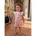 thumbnail image 6 of RUINIXCW Toddler Baby Girls Back to School Outfits Kids Kindergarten Outfits First Day of School Outfit Fly Sleeve Shirt Tops Adjustable Strap Overall Shorts Set Toddler Girls Summer Clothes, 6 of 9
