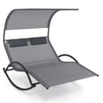thumbnail image 1 of Costway Chaise Longue Extérieure à Double Bascule pour 2 Personnes avec Auvent et 2 Appuie-Têtes Amovibles, 1 of 10