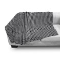 thumbnail image 2 of Retro Soft Flannel Fleece Blanket, Abstract Vintage Horizontally Line Wavy Ovals Classic Mosaic Style Simplistic, Cozy Plush for Indoor and Outdoor Use, 50" x 70", Grey Charcoal Grey, by Ambesonne, 2 of 5