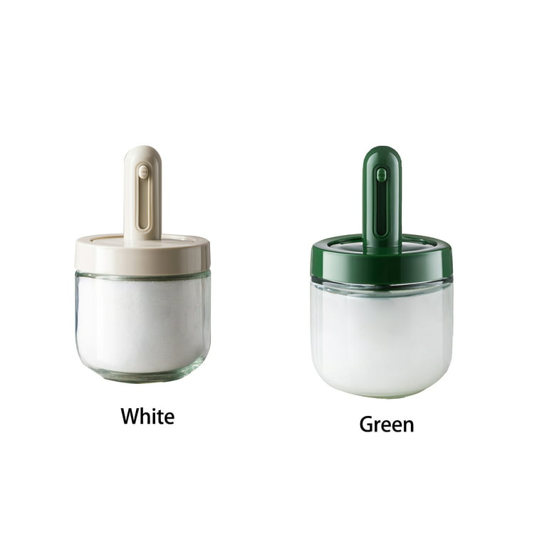 Modern Spice Jar - Telescopic Spoon - White - Green - ApolloBox