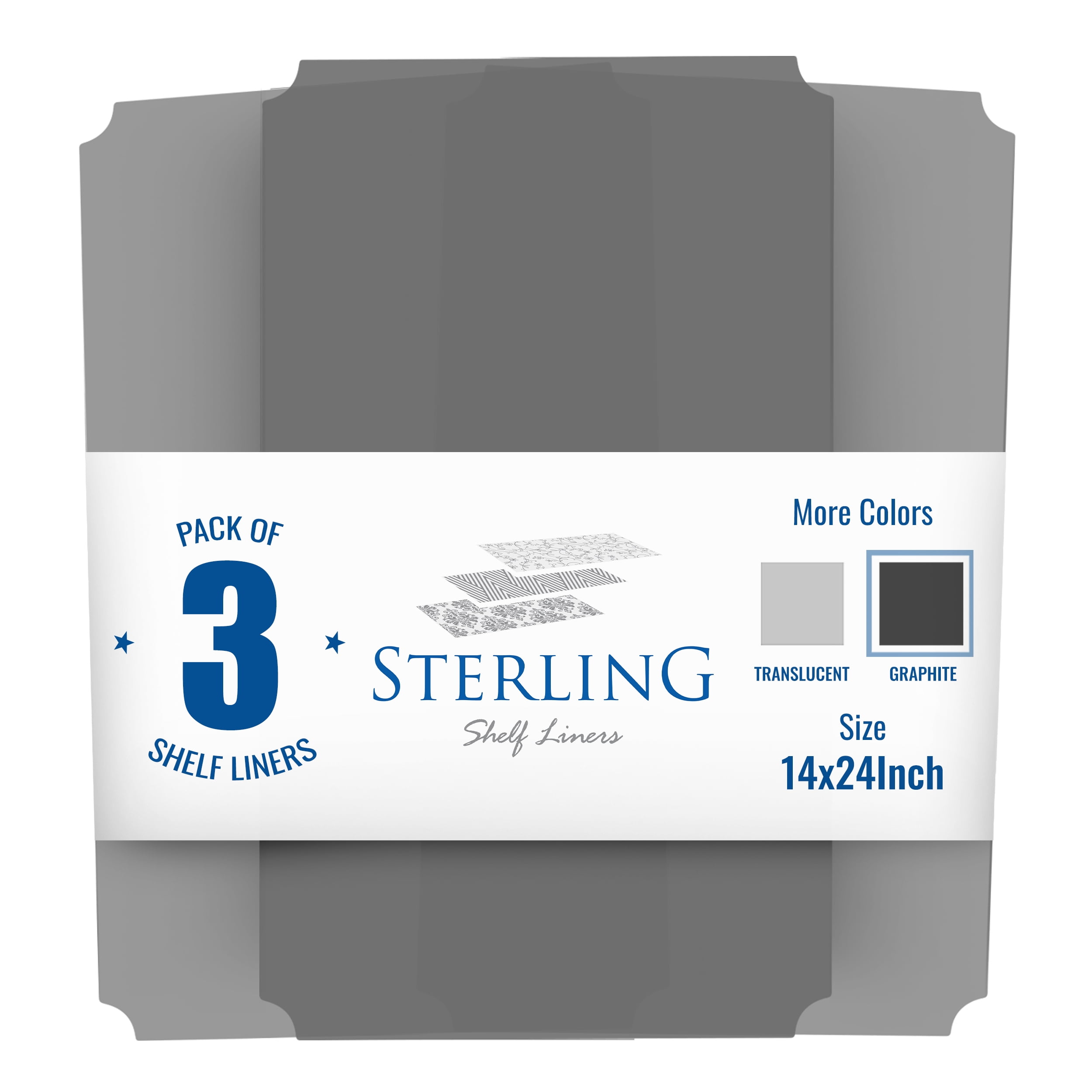 Sterling Shelf Liners 14 in. x 24 in. Graphite Plastic Wire Shelf
